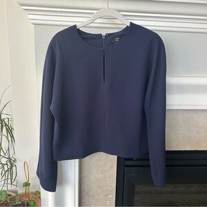 J. Crew 365 Navy Cropped Blouse